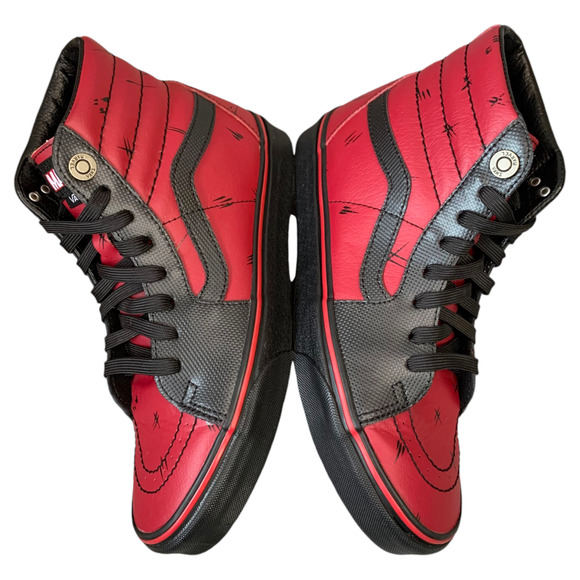 VANS x Marvel Deadpool Limited Edition Sk8-Hi Red Black High Top Sneaker Women 9 - Picture 9 of 10